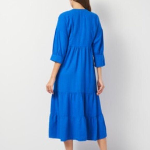 ZARA LINEN DRESS BLUE SIZE S 2716/939/829 - Picture 2 of 4